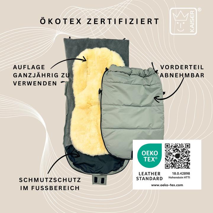 Produktbild Kaiser Baby Kaiser Thermo Fusssack mit Lammfelleinlage Sheepy, salbei green