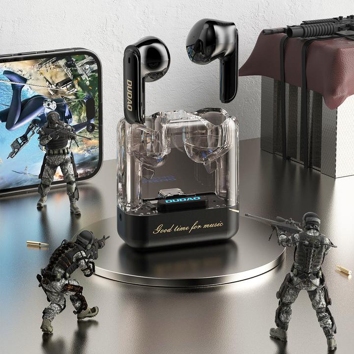 Actual product image Dudao U18Pro Bluetooth 5.3 TWS wireless headphones - black (6 h, Wireless)