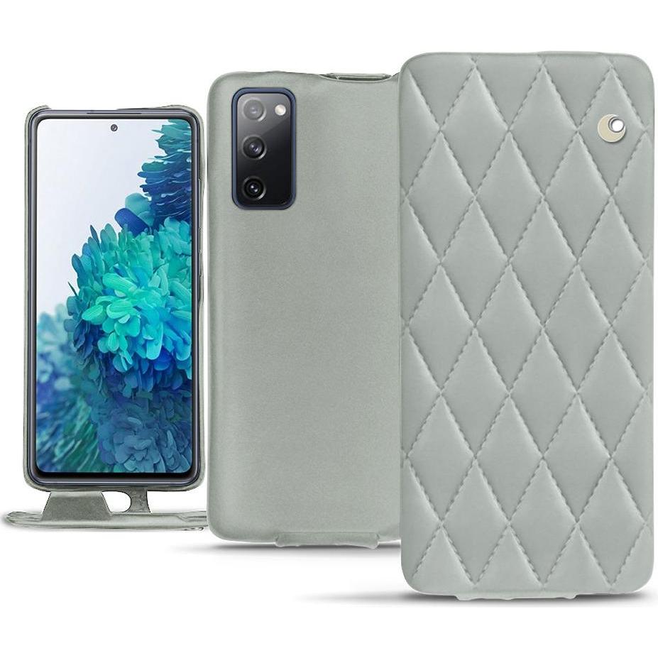 Noreve Lederschutzhülle vertikal (Samsung Galaxy S20 FE), Smartphone Hülle, Grau