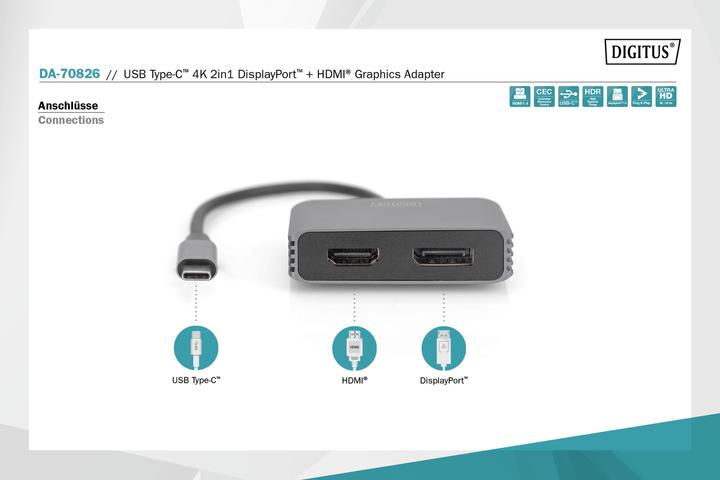 Produktbild Digitus USB Type-C zu (USB Typ-C, 20 cm)