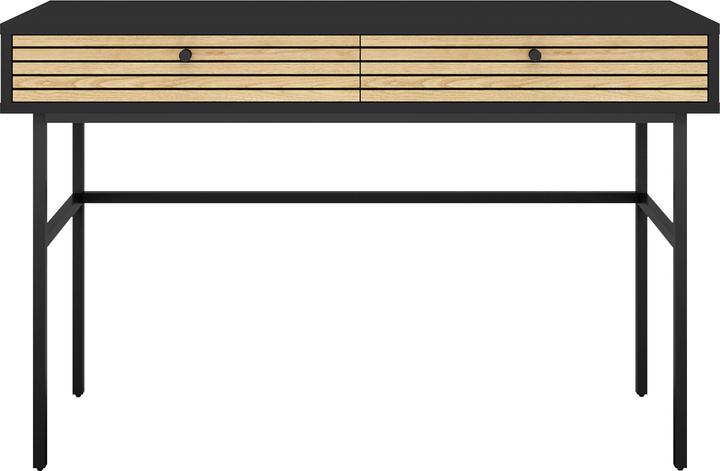 SalesFever Scrivania in vero legno impiallacciatox75 nero (120 x 50 x 75 cm)