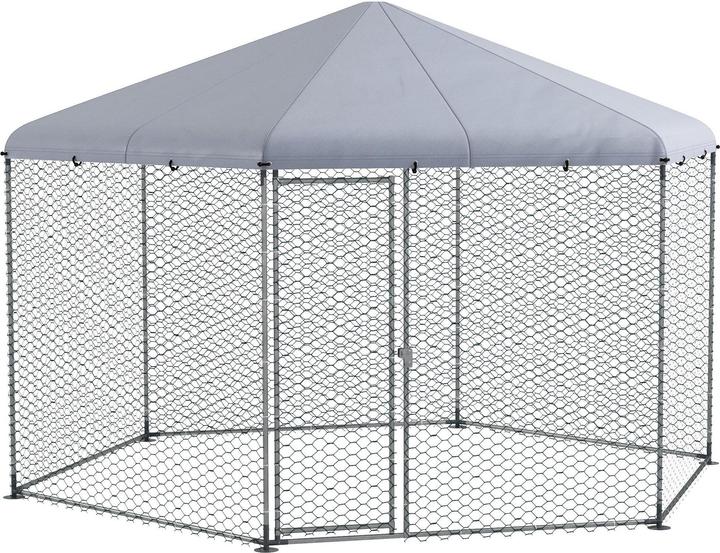 Immagine prodotto PawHut Hühnerstall Stahl, Polyester Silber