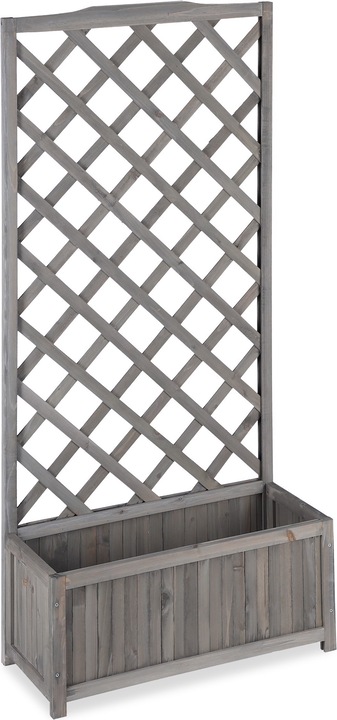 Actual product image Relaxdays Grey Planter Box with Trellis (30 cm, 70 cm)