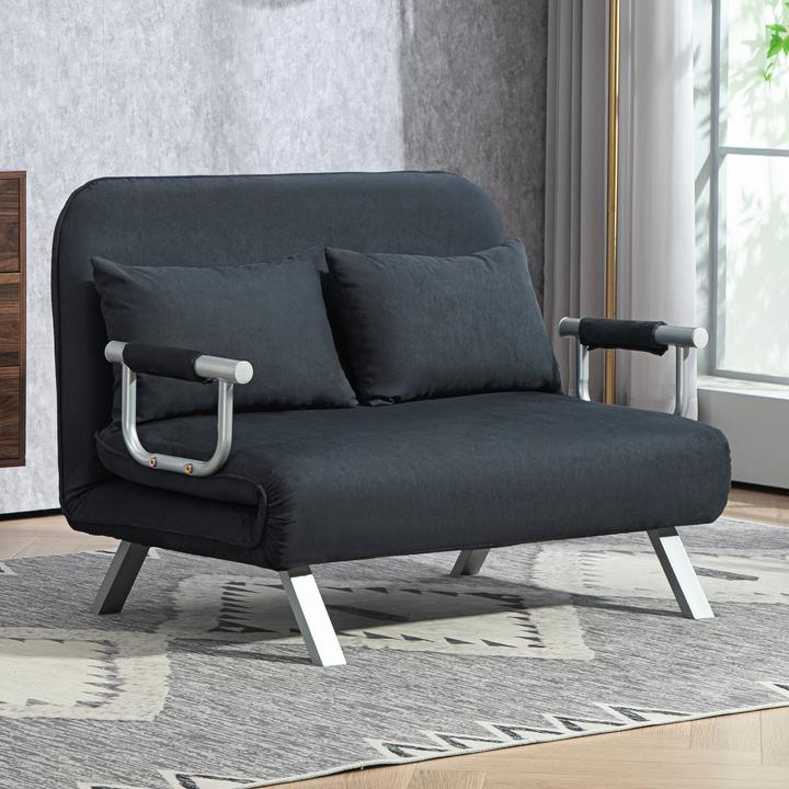 Produktbild Homcom Schlafsofa Polyester, Metall Schwarz