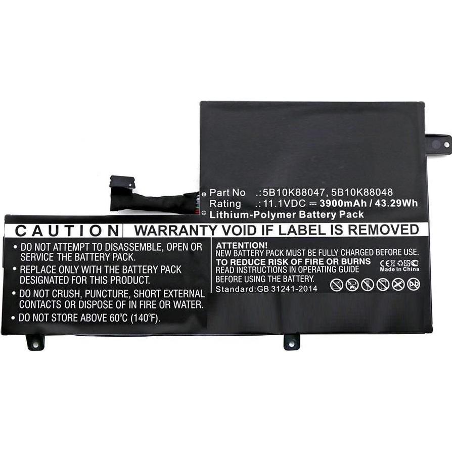 CoreParts Laptop Battery for Lenovo (1 Zellen, 3900 mAh), Notebook Akku, Schwarz