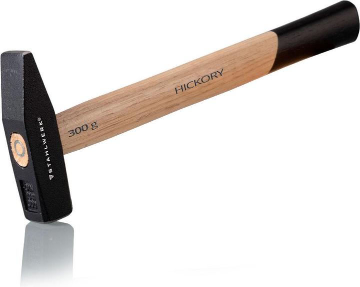 Actual product image Stahlwerk Hammer locksmith hammer 300g robust steel head, hickory wood handle (300 g)