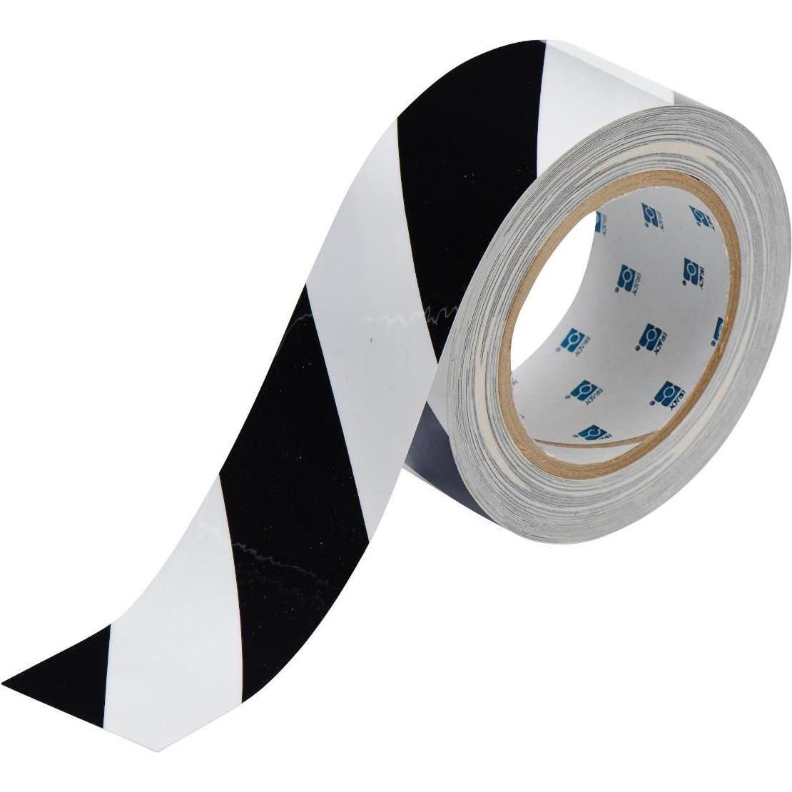 Brady, Etiketten, B-505, ToughStripe COLD, Bodenmarkierbänder, Polyester, Schwarz/Weiss, 50.80 mm x 30.48 m