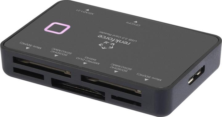 Actual product image Renkforce External Memory Card Reader Micro USB 3.2 Gen 1 (USB 3.0) Black (USB-C 3.2 Gen 1)