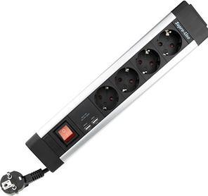 Actual product image REV Power strip 4-way + KS USB SupraLine switch (4x, CEE 7/3, 2.30 m)