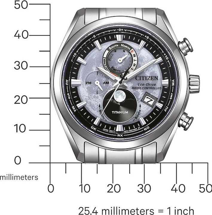 Produktbild Citizen BY1010-81H Eco-Drive Mondphase Titanium Funkuhr 43mm 10ATM (Mondphasenuhr, Funkuhr, 43 mm)