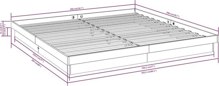 Produktbild vidaXL Bettgestell (200 x 200 cm)