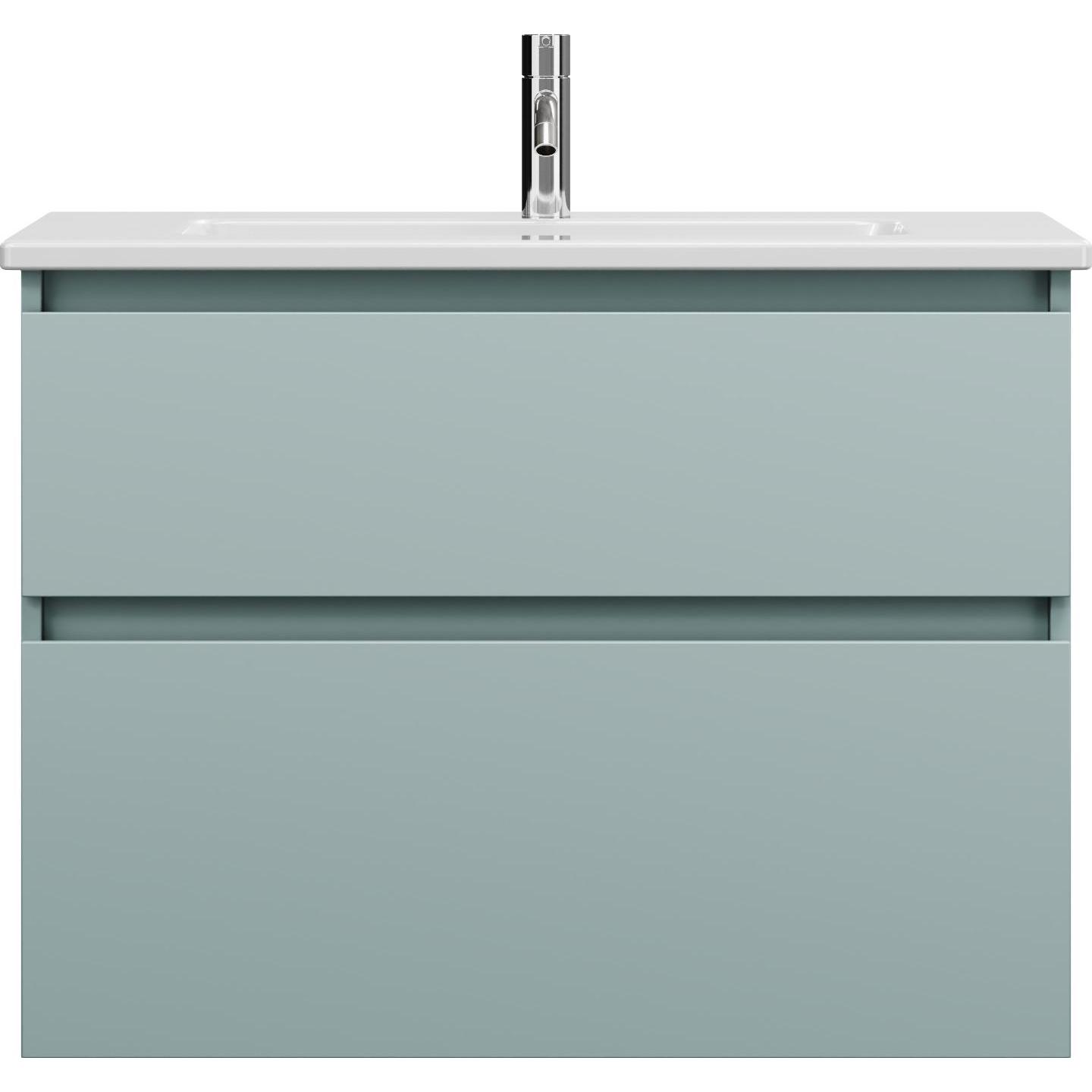 burgbad, Badmöbelset, Lin20 tiefes Keramik-Waschtisch inklusive Waschtischunterschrank 2 Auszüge, 830x415x622mm