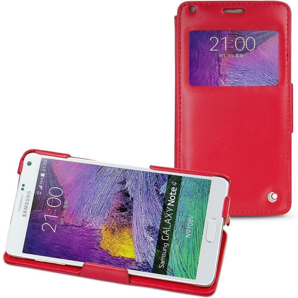 Noreve Lederschutzhülle horizontal (Samsung Galaxy Note 4), Smartphone Hülle, Rot