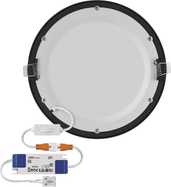 Produktbild Emos LED-Einbauleuchte NEXXO, rund, schwarz, 18W, mit Change CCT (1600 lm)