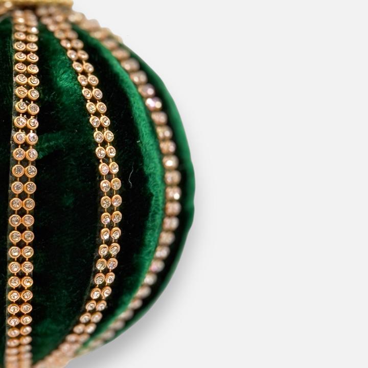 Mon Chouchou Weihnachtskugel Samt grün