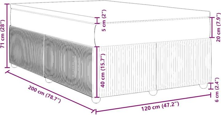 Actual product image vidaXL Boxspringbett (120 x 200 cm)