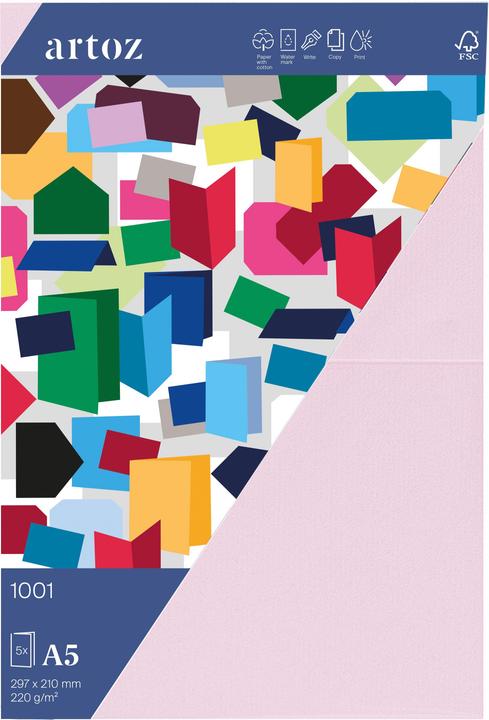 Image du produit Artoz 1001 Pkg 5 cartes A5 fleur de cerisier (A5, 220 g/m²)