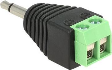 Produktbild Delock Terminalblock 2Pin zu 3,5mm Klinke (Winkeladapter)