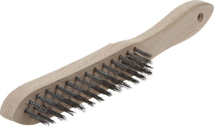 Image du produit wolfcraft 1 brosse à main en fil d'acier, version bois.280mm