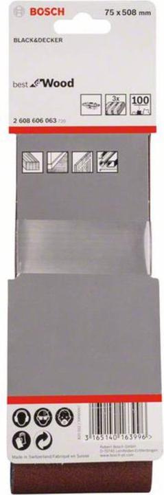 Produktbild Bosch Professional Zubehör PRO X440 Schleifband, 75 x 508 mm, G100 (100)