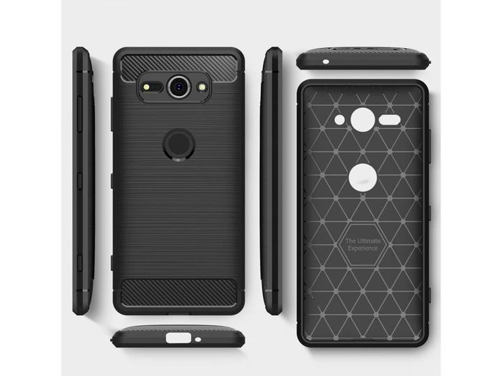 Produktbild Screenguard Sony Xperia XZ2 Compact Hülle Carbon Brushed Soft TPU (Sony Xperia XZ2 Compact)