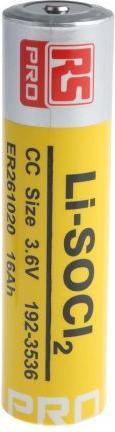 Produktbild RS PRO 2/3 CS 2/3 CC Batterie, 3.6V / 16Ah Li-Thionylchlorid, Standard (1 Stk., 2/3 SC, 16000 mAh)