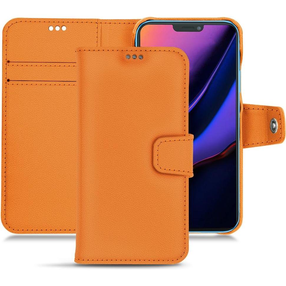 Noreve Lederschutzhülle Wallet (Apple iPhone 11), Smartphone Hülle, Orange