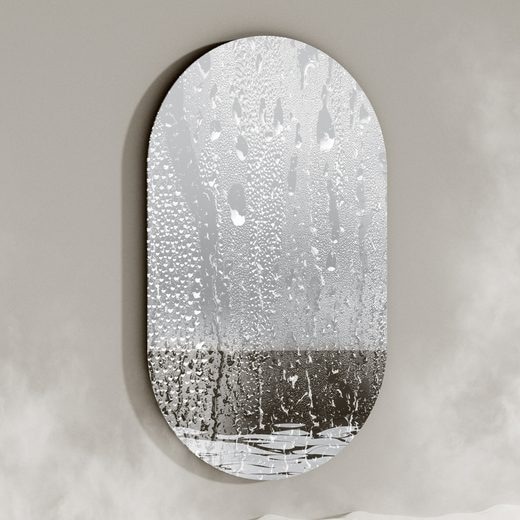 Actual product image Emke Oval Bathroom Mirror 40*70cm, HD Wall Mirror For Bathroom/Hallway, Vertical/Horizontal