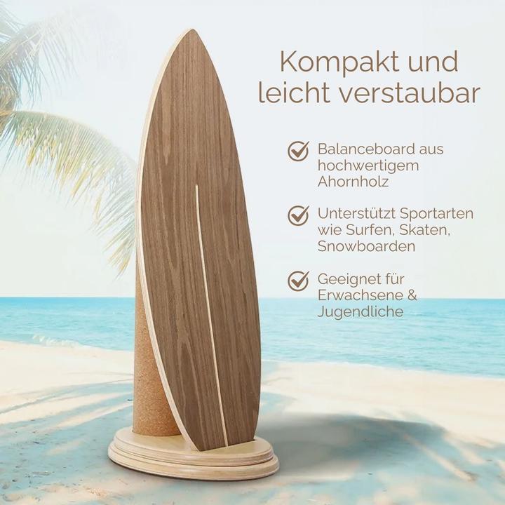 Actual product image Hermex Balance Board mit Rolle Holz-Balancierbrett Balance Trainer Trickboard
