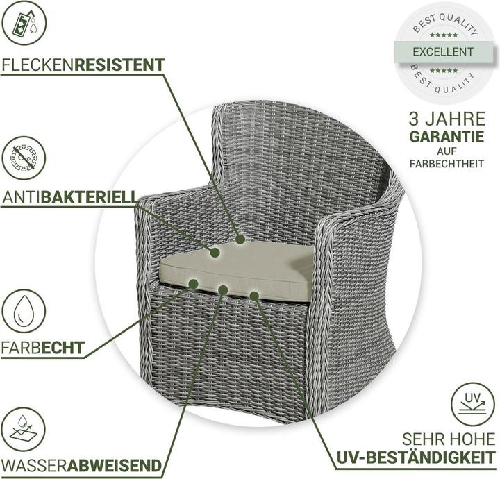 Produktbild Natura Punto Stuhlkissen Outdoor by Madison, 2er Set (48 x 48 cm)