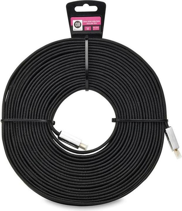 D2 Diffusion C ble HDMI noir ultra plat 10m Accroche cavalier (10 m)