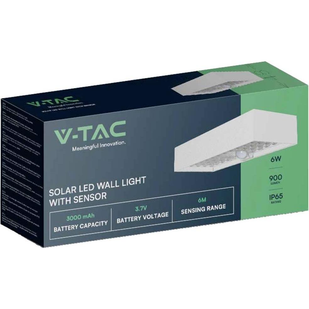 Thumbnail - V-TAC, Gartenbeleuchtung, VT406 LEDWandleuchte mit Solarpanel4000K, IP65, 6W (900 lm, IP65)