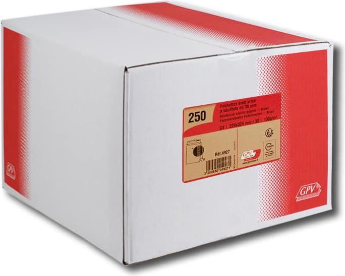 Produktbild GPV Faltenversandtasche C4, 229 x 324 mm, ohne Fenster (250 x)