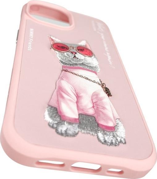 Actual product image GCS Nimmy case iPhone 15 6.1" pink Glasses Cool Cat (Apple iPhone 15)