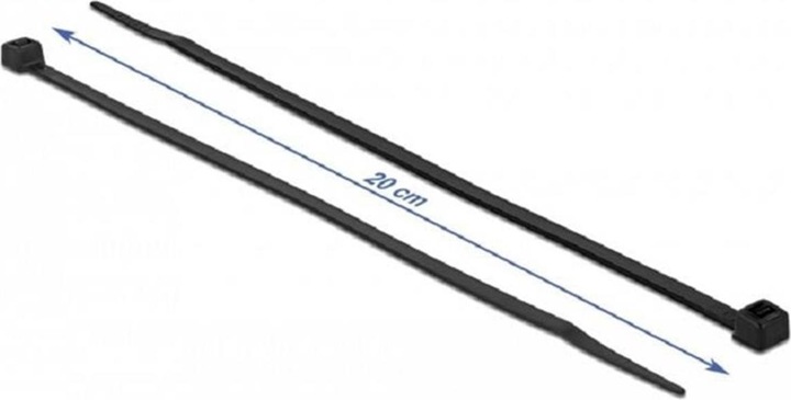 Actual product image Delock Cable tie with high tensile strength L 200 x W 4.8 mm black 100 pieces (Velcro cable ties, 200 mm, 100 pcs.)
