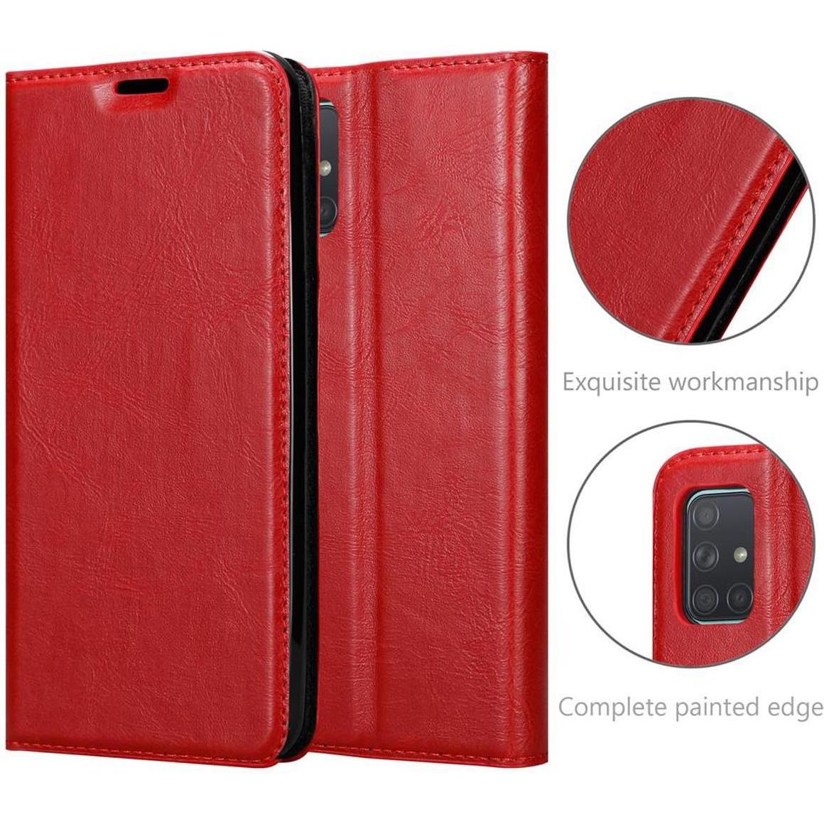 Thumbnail - Cadorabo Book Invisible Magnet Cover (Samsung Galaxy A71 5G), Smartphone Hülle, Rot