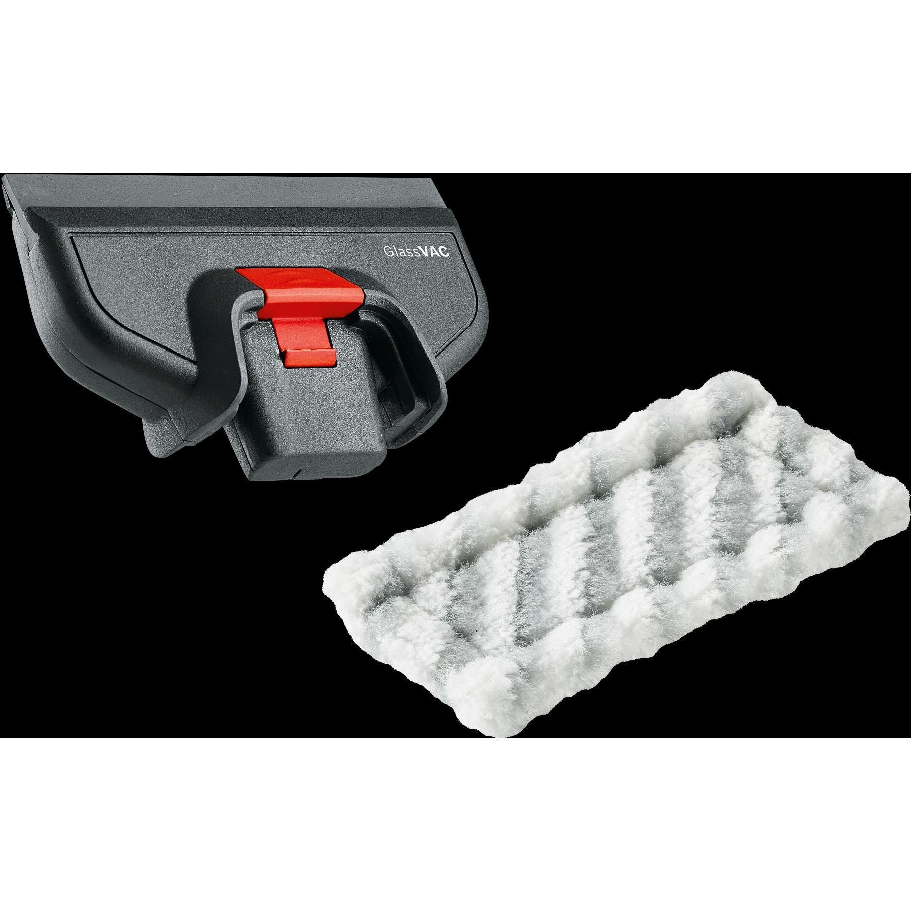 Bosch Home & Garden Reinigungs-Set mit kleinem Saugkopf für GlassVAC, Fensterreiniger Zubehör, Schwarz
