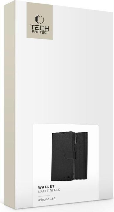 Actual product image Tech-Protect Wallet Case for iPhone 16e - Matte Black (Apple iPhone 16e)