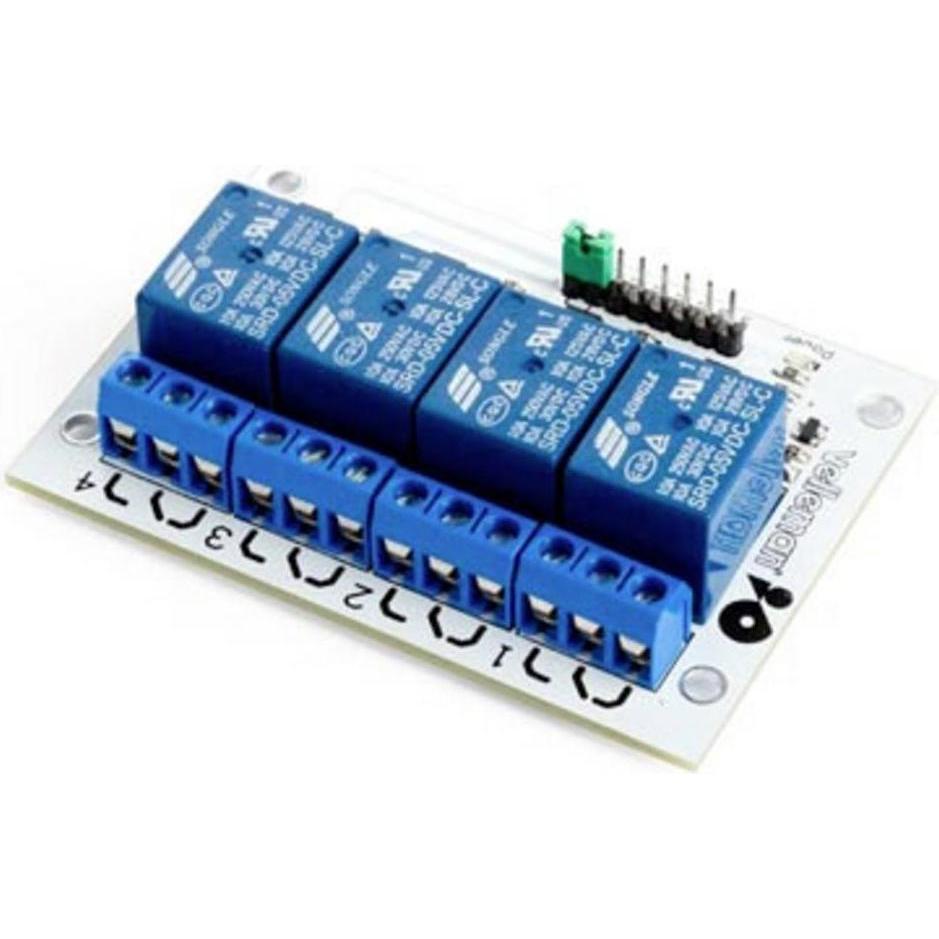 Whadda Relaismodul 4 Kanal, Entwicklungsboard Zubehör, Weiss, Blau
