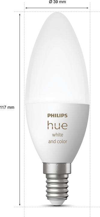 Actual product image Philips Hue White & Color BT (E14, 5.30 W, 470 lm, 2 x, G)