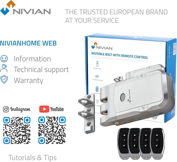 Immagine prodotto Nivian Serratura Elettronica Senza Filo Invisibile (Chiave)