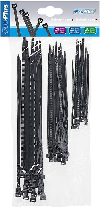 Actual product image ProPlus Cable tie set 60 pieces black (138 mm, 60 pcs.)