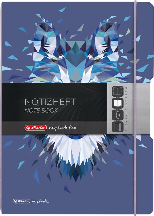 Produktbild Herlitz Notizheft my.book flex A4 Wild Animals Wolf, liniert (A4, Kariert, Weicher Einband)