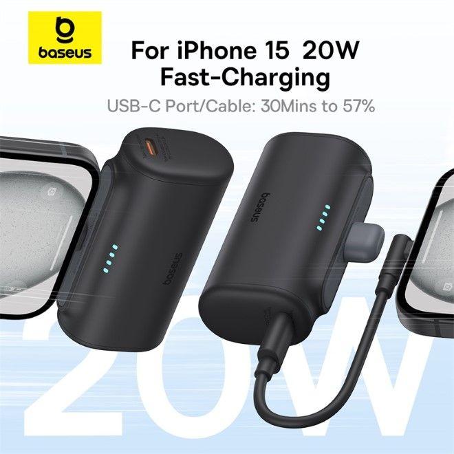 Actual product image Baseus Compact Series Fast Charging USB-C Powerbank 20W (5000 mAh, 20 W, 18.50 Wh)