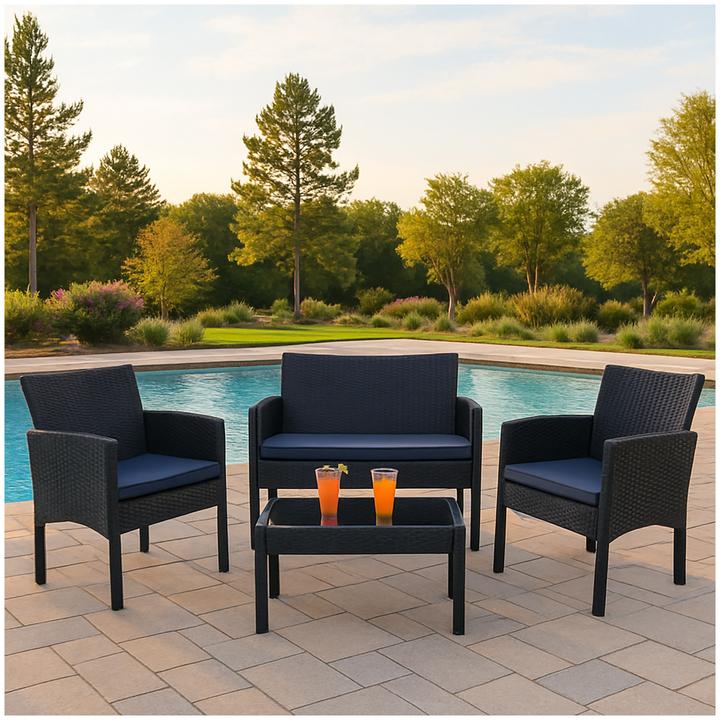 Actual product image HTI-Living Outdoor Möbel 4-teiliges Set Zita Anthrazit/Grau (108 cm)