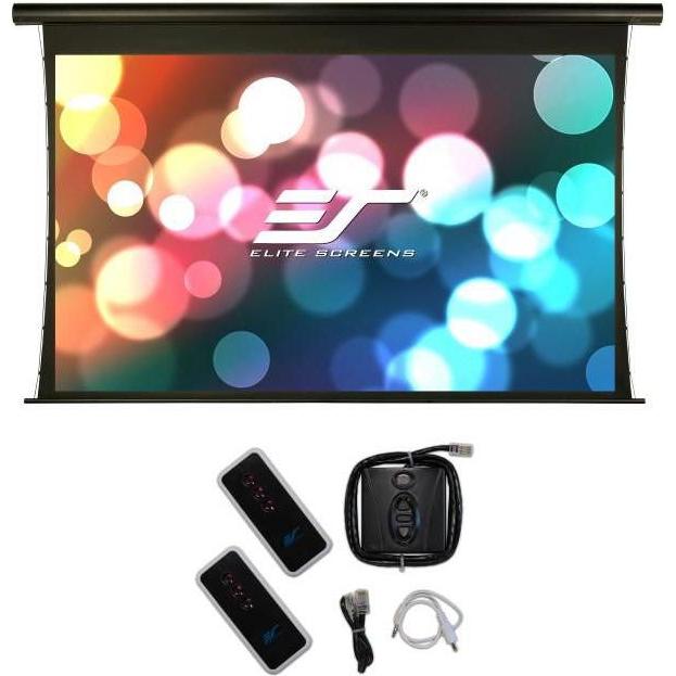 Elite Screens Saker Tab Tension (150", 16:9), Leinwand, Schwarz