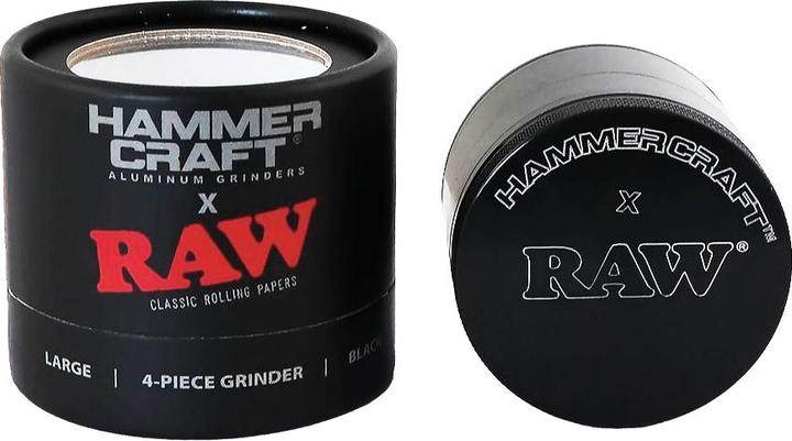 RAW HAMMERCRAFT X Aluminium Grinder M Black 4parts 55mm
