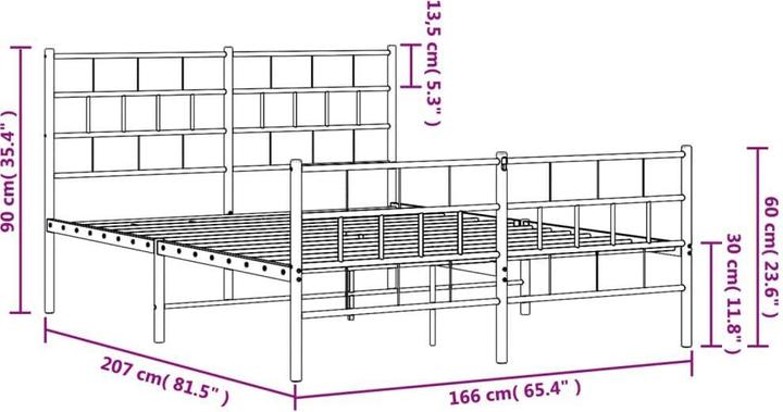 Produktbild vidaXL Metall Bettgestell (160 x 200 cm)