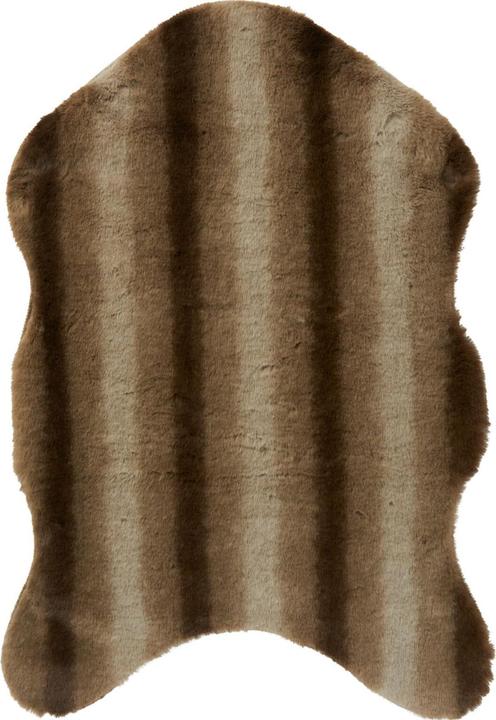 Home&Styling Kuscheliges Kunstfell, 90 x 60 cm, braun-beige gestreift