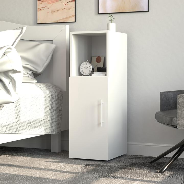 Produktbild VCM Nachtschrank | Masse ca. H. 90 x B. 30 x T. 35 cm | Beistelltisch mit Drehtühr | Nachttisch - Narila (30 x 35 x 90 cm)